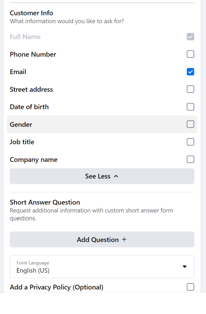 Step 4 - Making Facebook Lead Ads