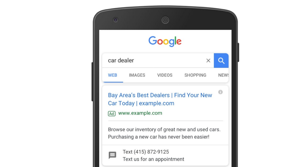 Google mobile ad example