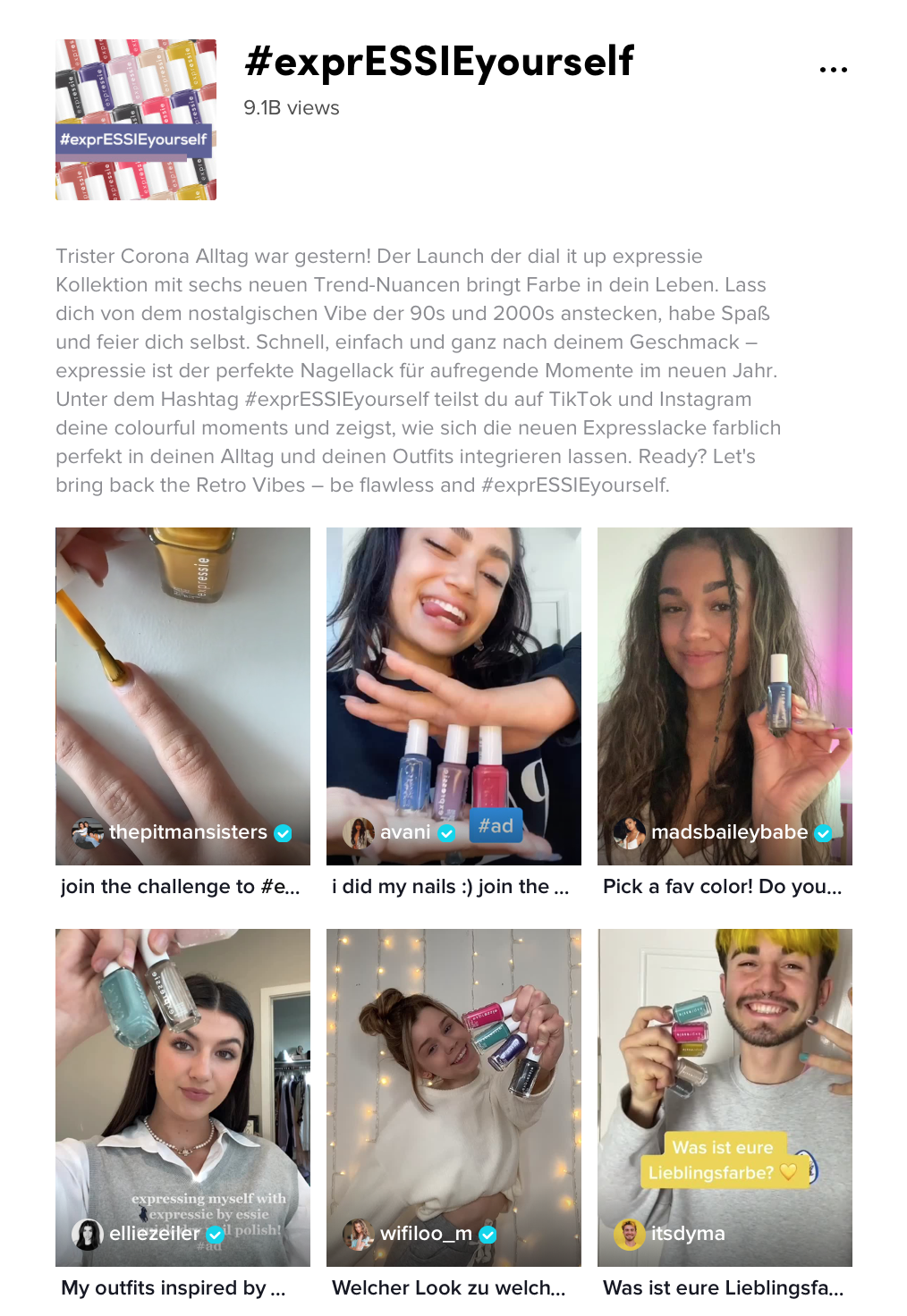 Essie TikTok ad 