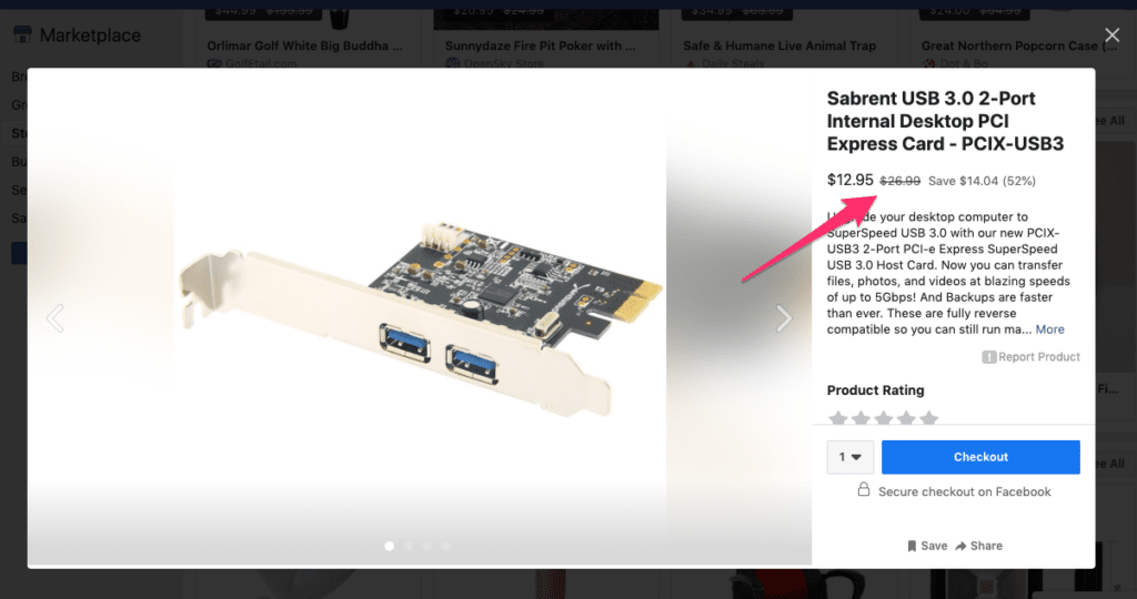 Facebook Marketplace discount offer